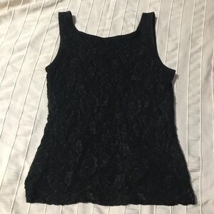 Ann Taylor Loft Black Lace Tank Top size small